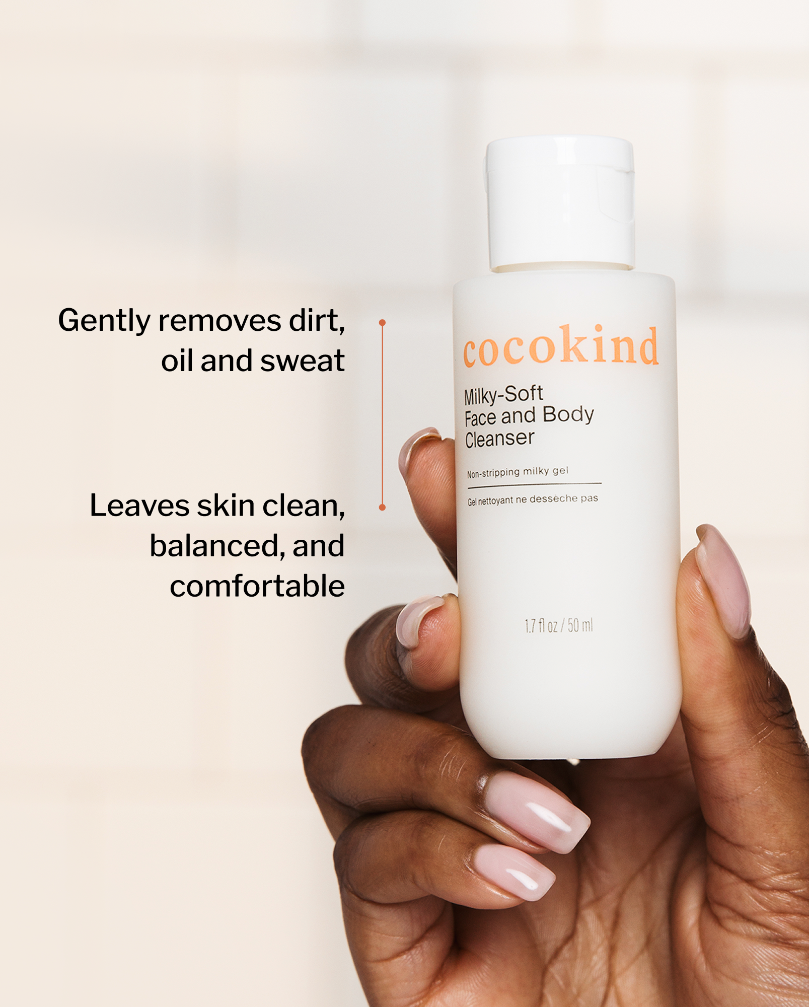travel-size milky-soft face and body cleanser - cocokind